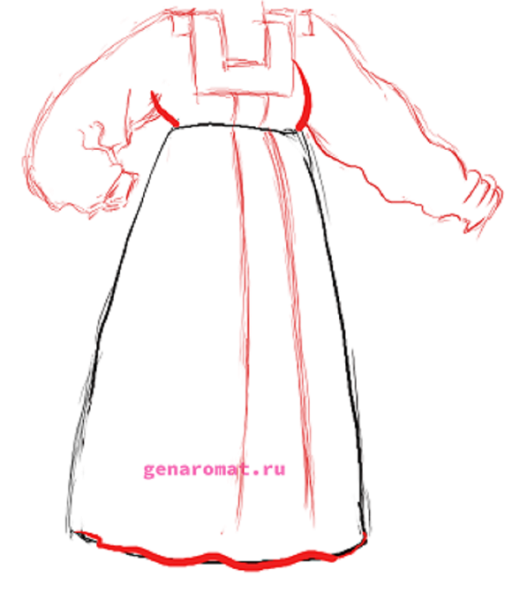 Эскиз народной одежды