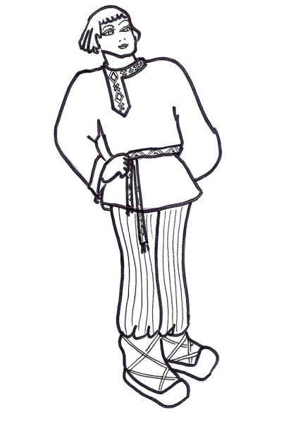 Эскиз русского народного костюма