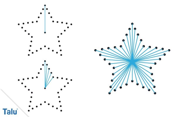 Изонить звезда схема с цифрами