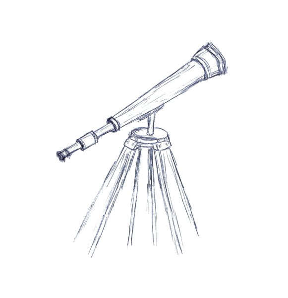 Телескоп черно белый