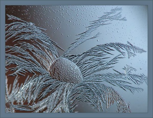 Красивые узоры на стекле