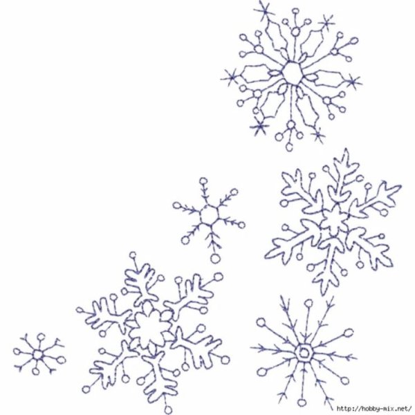 Снежные узоры раскраска