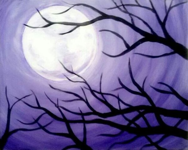 Луна карандашом для начинающих