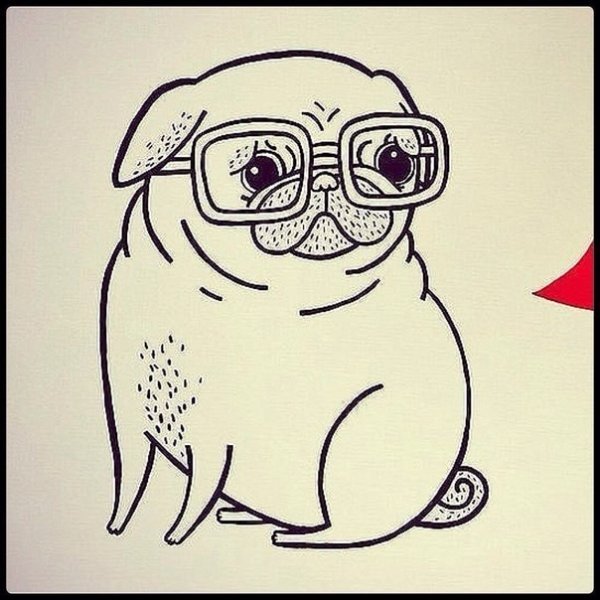 Мопс для срисовки