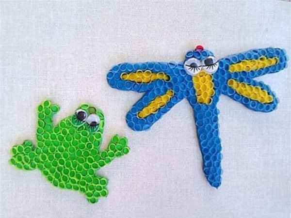 Поделки из трубочек и пластилина