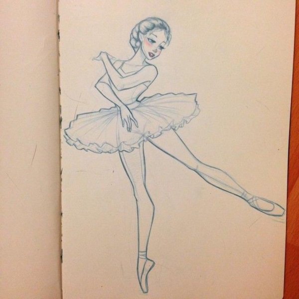 Балерина рисунок карандашом