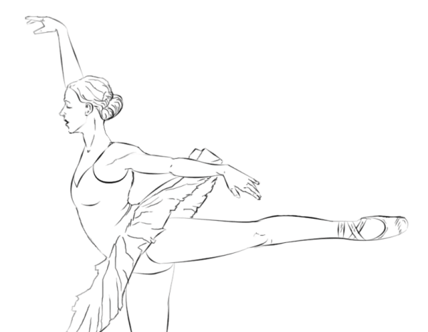 Нарисовать балерину карандашом