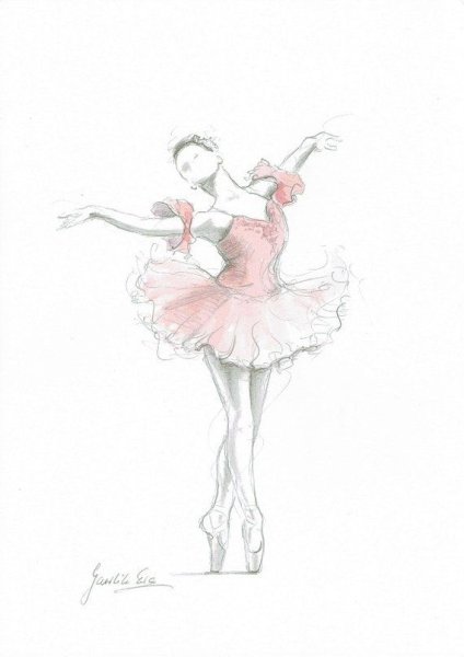 Рисунок балерины для срисовки