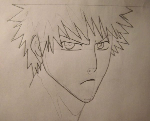 Ичиго Куросаки рисунок карандашом для срисовки