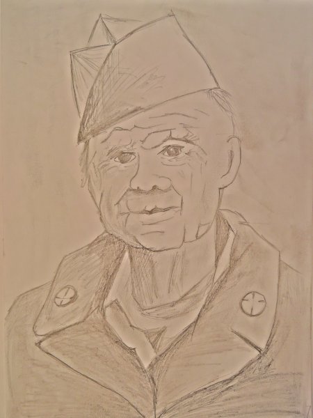 Портрет ветерана Великой Отечественной войны карандашом