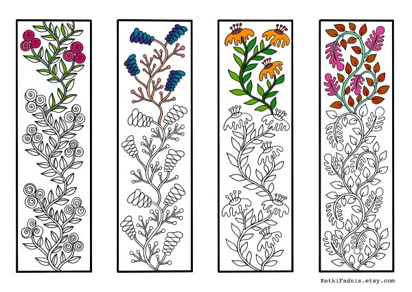 Вертикальные рисунки для закладок