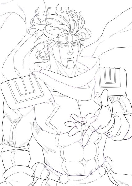 Джоджо Стар платинум черно белая