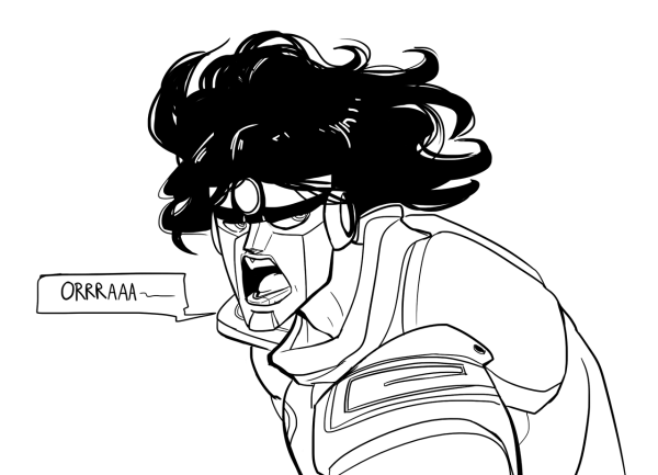 Джотаро Куджо и Стар платинум рисунок