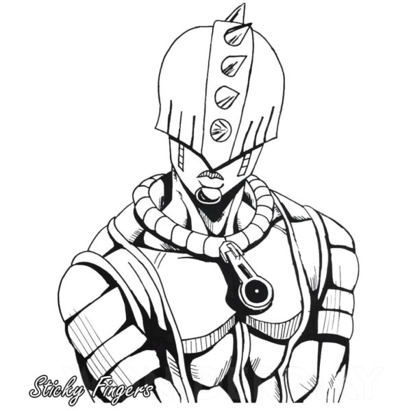 Рисовать Джо Джо Стар платинум