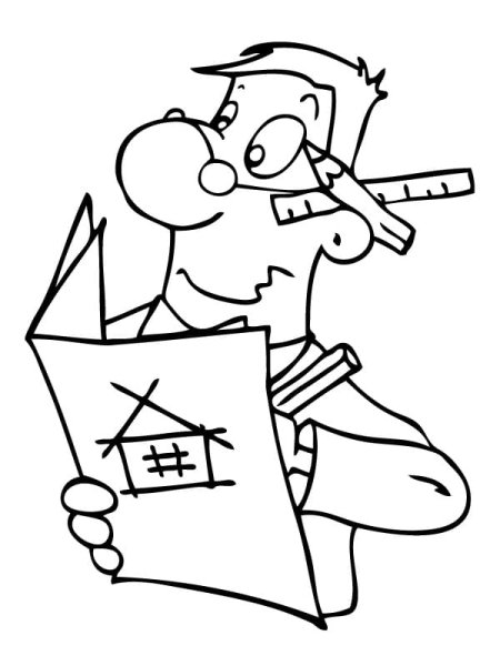 Раскраска инженер для детей