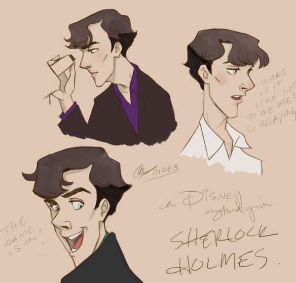 Картинка Шерлока раскраски