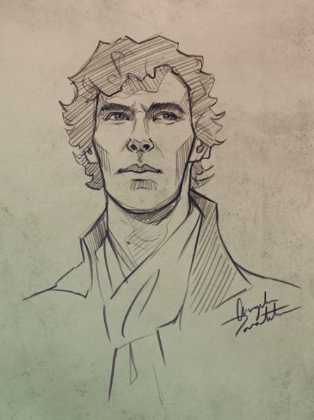 Рисуем Шерлока Холмса поэтапно