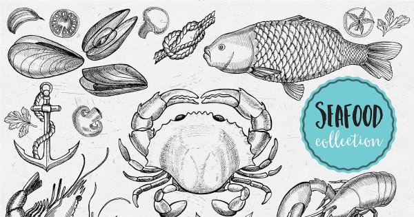 Морепродукты в графике