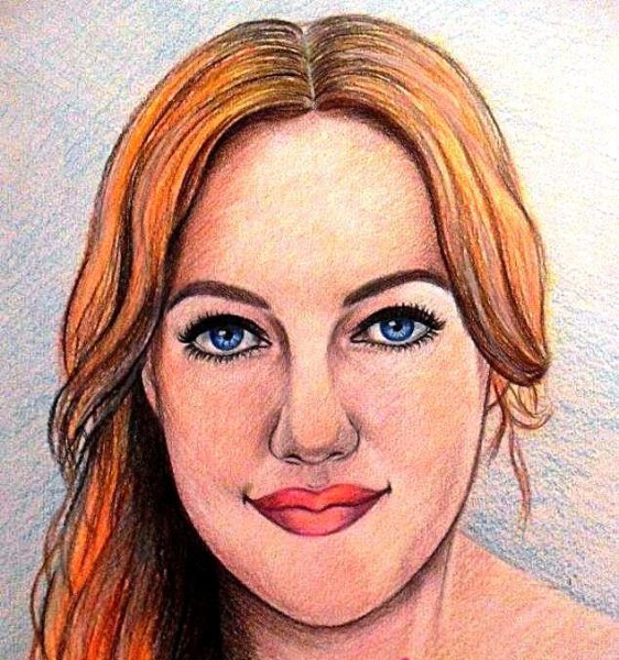 Портрет Мерьем Узерли карандашом