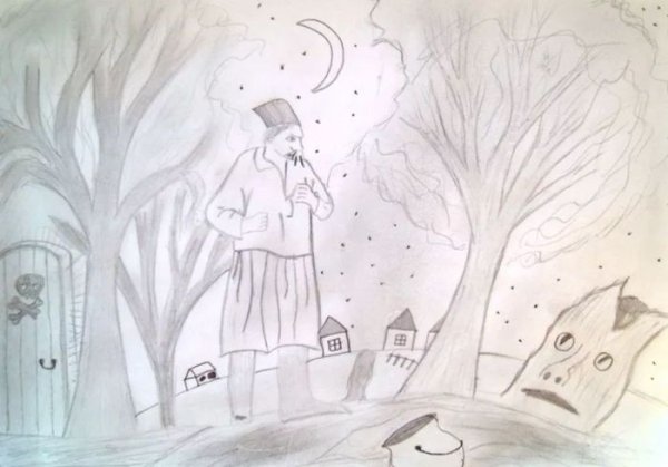 Рисунок Гоголя Гоголя Гоголя Заколдованное место