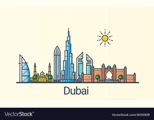 Дубай вектор карандашом