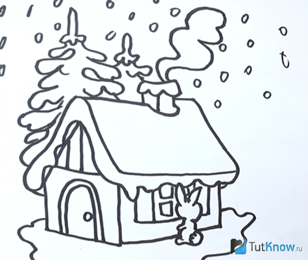 Зима рисунок для детей