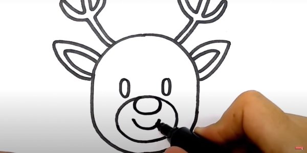 Рисунок оленя для срисовки