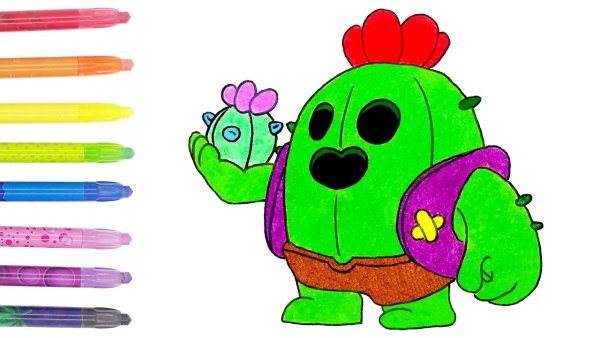 Нарисовать спайка из Brawl Stars