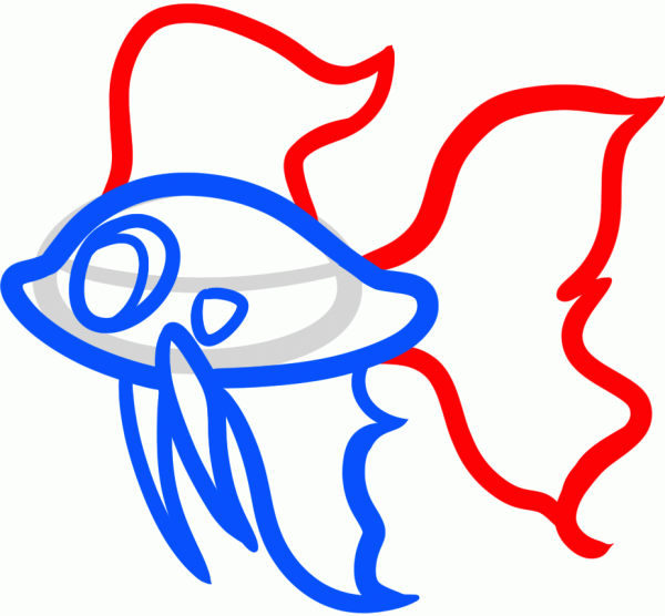 Простая разноцветная рыбка