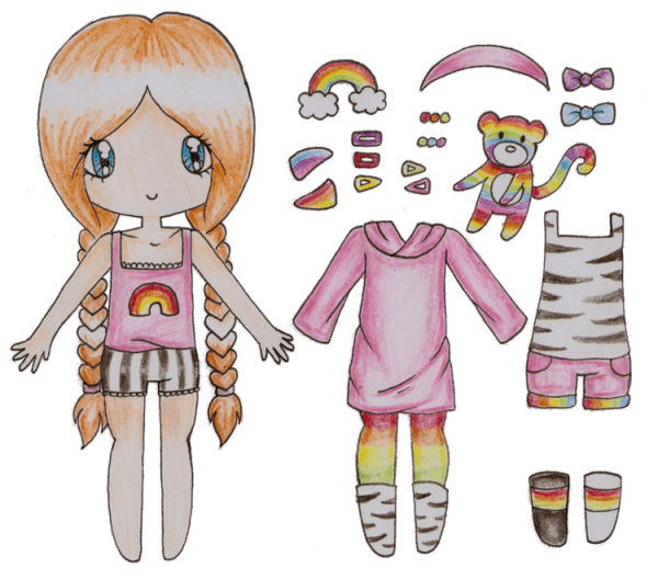 Нарисовать куклу с одеждой