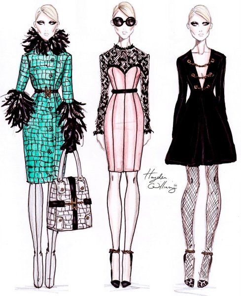 Современная мода в эскизах
