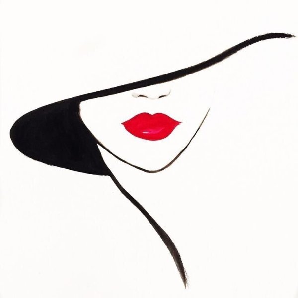 Силуэт девушки в шляпе