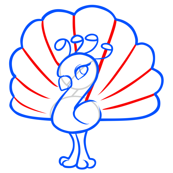 Павлин рисунок для детей