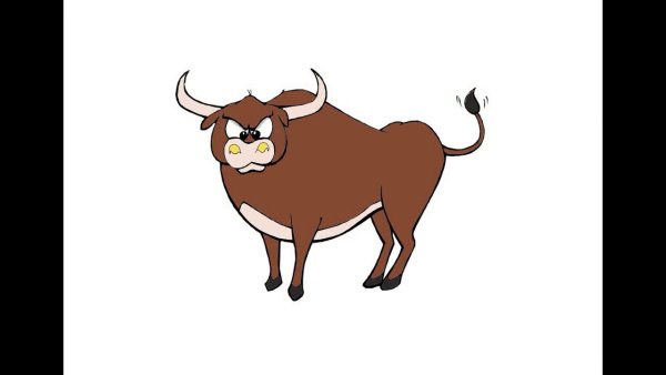 Бык для срисовки детям