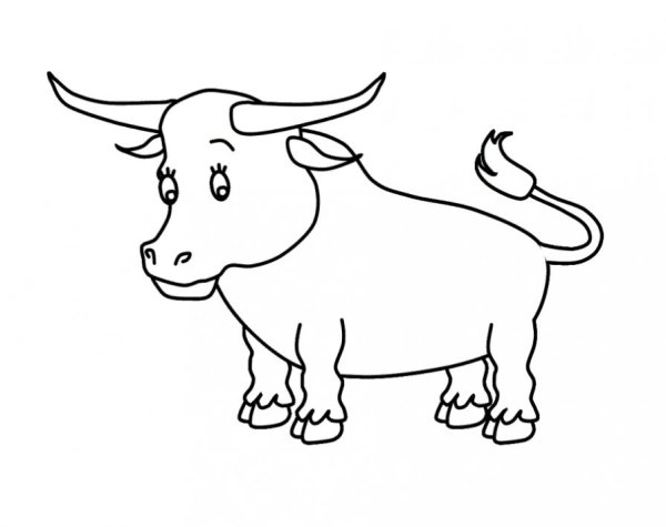 Бык раскраска
