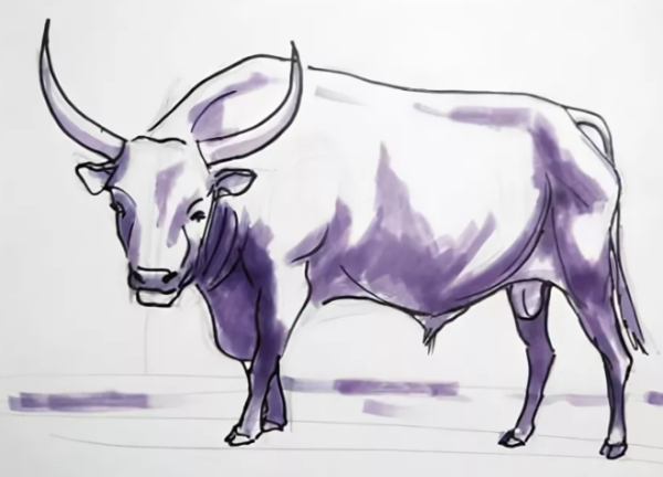 Бык срисовка лёгкая