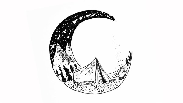 Полумесяц карандашом