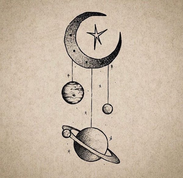 Рисунки в скетчбук лёгкие планеты