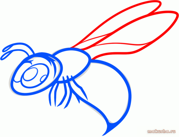 Поэтапное рисование осы для детей