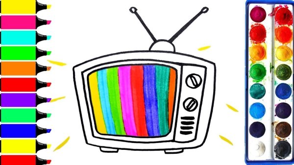 Телевизор раскраска для детей