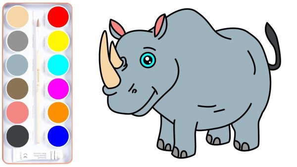 Рисуем носорога с детьми