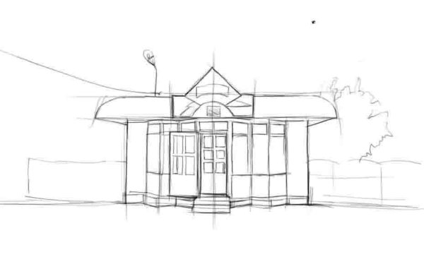 Магазин рисунок карандашом