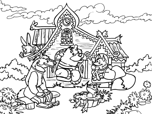 Рисование сказочный Терем Теремок средняя группа