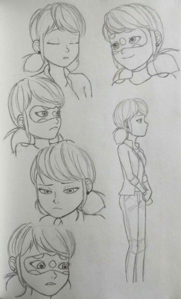 Маринетт рисунок для срисовки