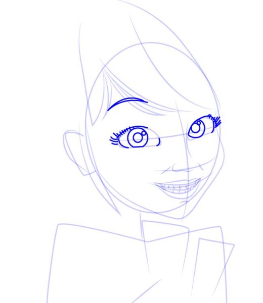 Поэтапное рисование Маринетт