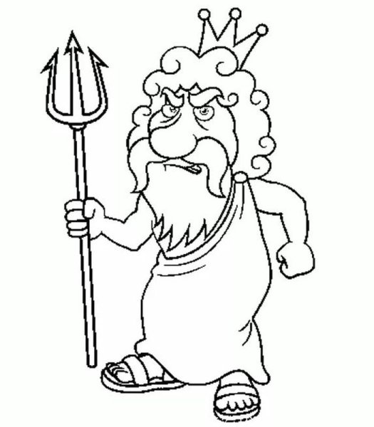 Нарисовать Бога Посейдона