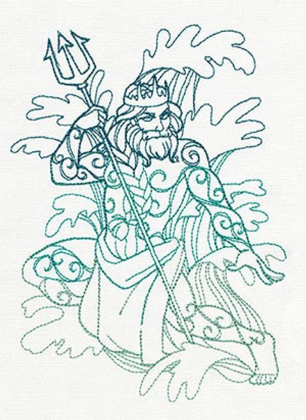 Посейдон древнегреческий Бог иллюстрация