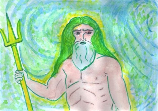 Бог Греции Посейдон рисунок