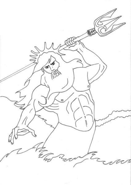Король Тритон из Ариэль раскраска