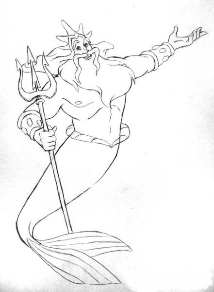 Срисовка Посейдон -Бог моря древняя Греция